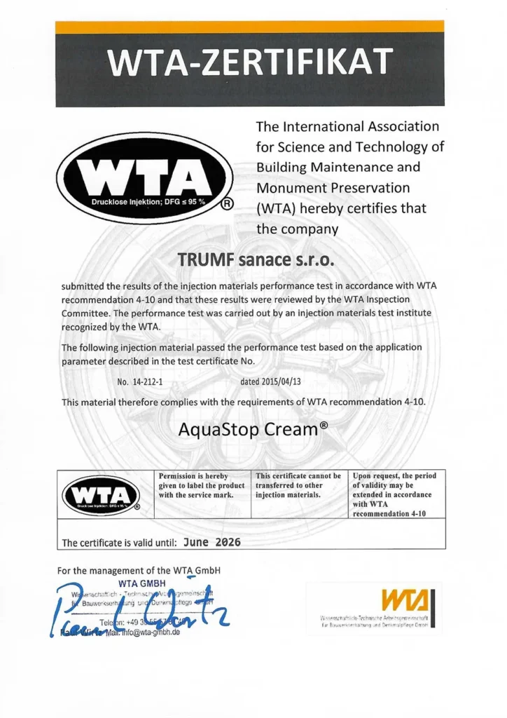 Certifik&aacute;t WTA